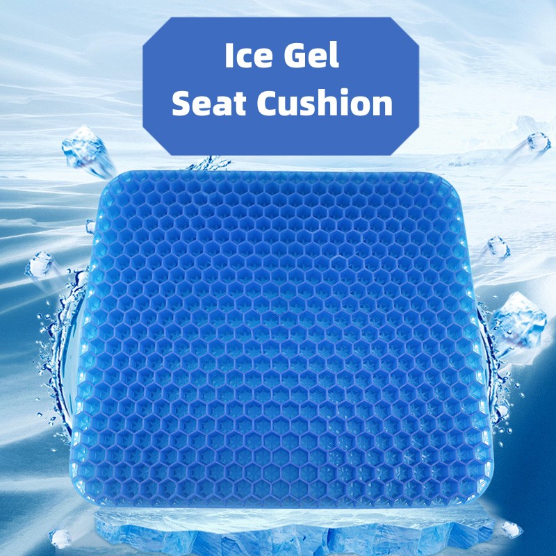 Sommer-Gel-Sitzkissen - Atmungsaktives Waben-Design für Druckentlastung, Rücken- und Steißbeinschmerzen, für Zuhause und Auto