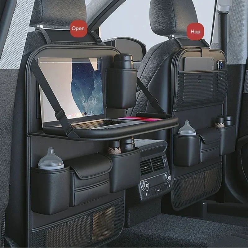 Auto Sitzorganizer für Rücksitz – Organizer mit Klapptisch &amp; Tablet-Halter 