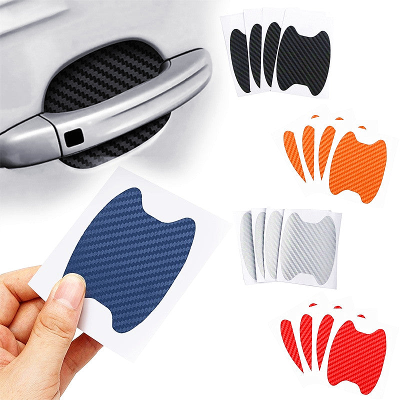 4er-Set Türaufkleber Carbon-Optik Kratzfest Auto-Türgriff-Schutzfolie