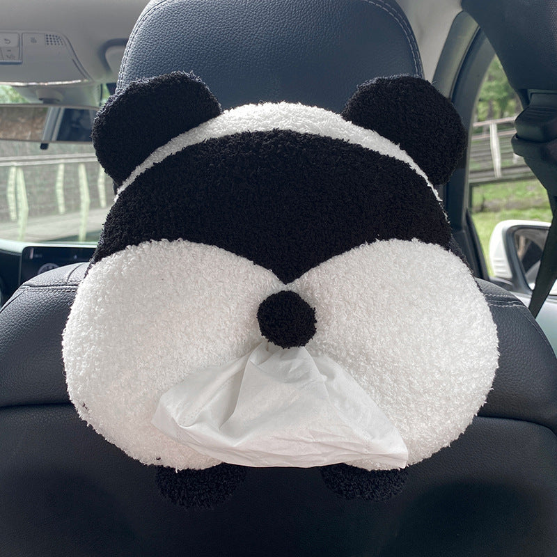 Auto-Sitzkissen Winter Plüsch Süßer Cartoon Panda Sitzbezug