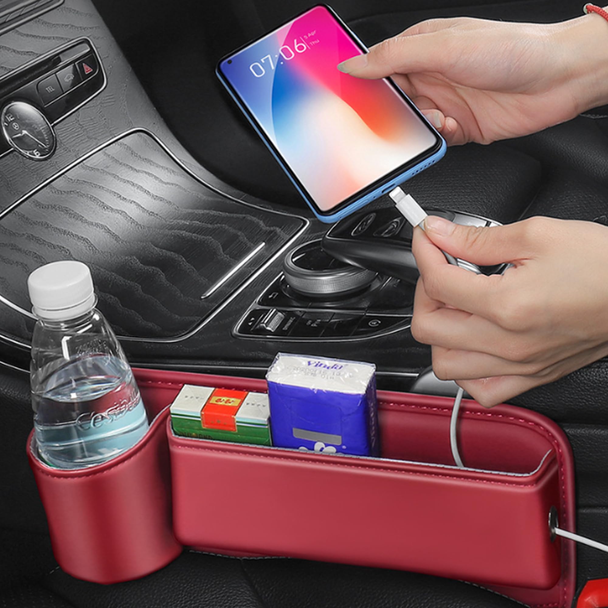 Auto-Sitz Spaltfüller Organizer Konsolen-Organizer für Schlüssel, Handys und Sonnenbrillen