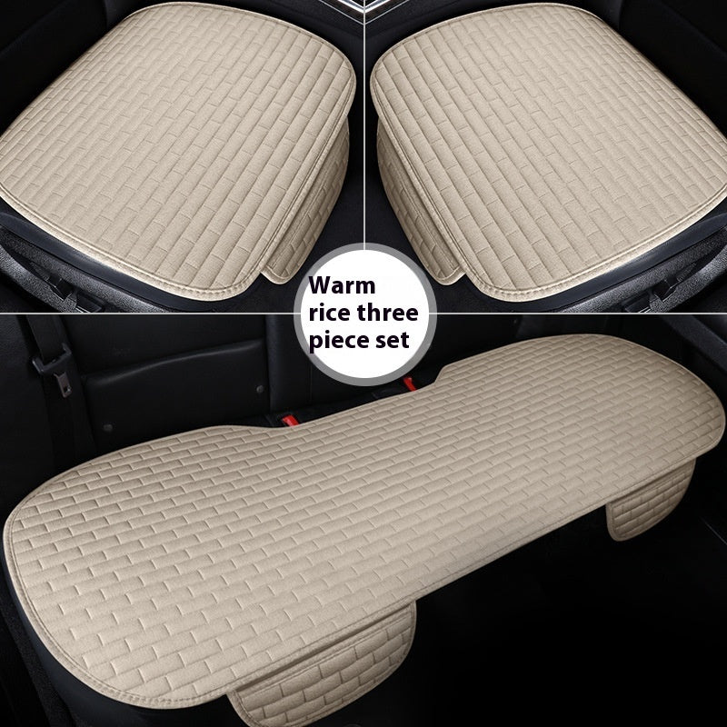 Leinen Auto-Sitzkissen Dreiteiliges Sitzschutz-Pad