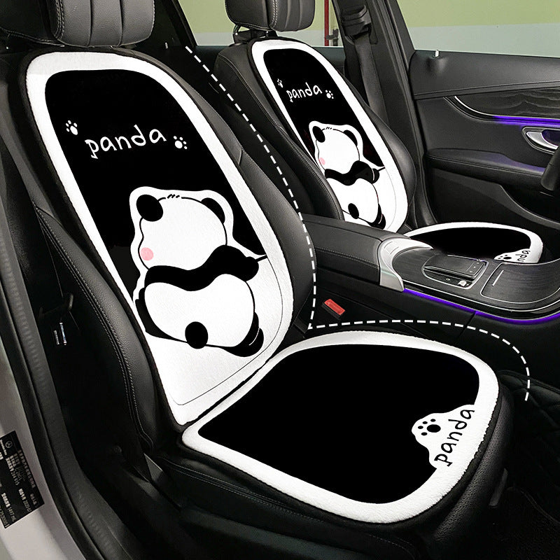 Auto-Sitzkissen Winter Plüsch Süßer Cartoon Panda Sitzbezug