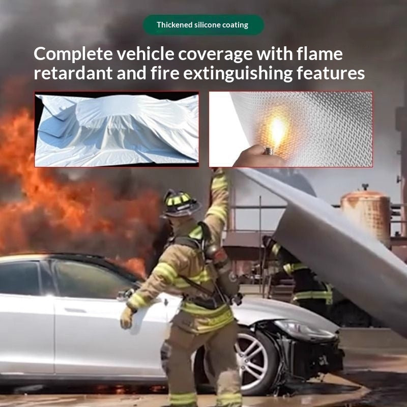Auto-Batterie-Feuerlöschdecke, Autoabdeckung, Silikon-Glasfaser-Feuerlöschdecke