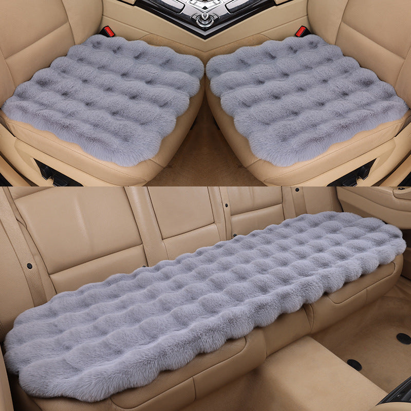 Auto-Sitzkissen Winter Bubble-Samt Kaninchen-Plüsch Dreier-Set ohne Rückenlehne
