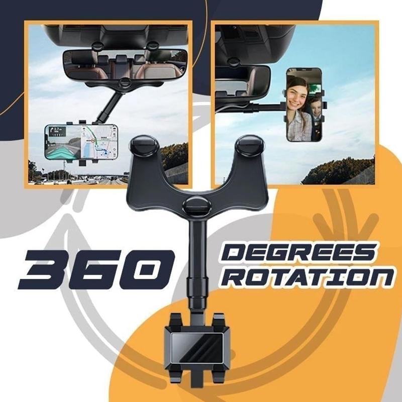 Auto-Rückspiegel Handyhalterung - 360° Drehbar und Ausziehbar