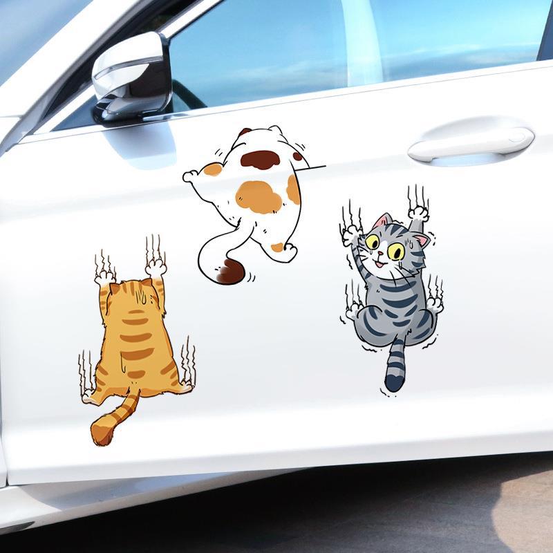 Personalisierte Katzen-Cartoon Auto-Scheibenwischer Abdeckung Aufkleber Set