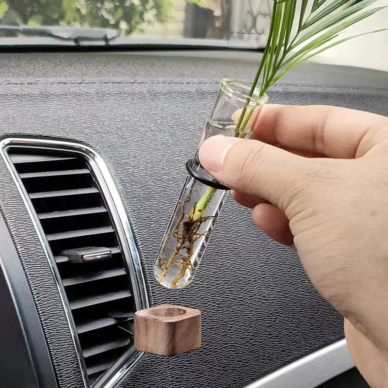 Massivholz Auto-Luftauslass Blumenvase - Kreative Deko-Flasche