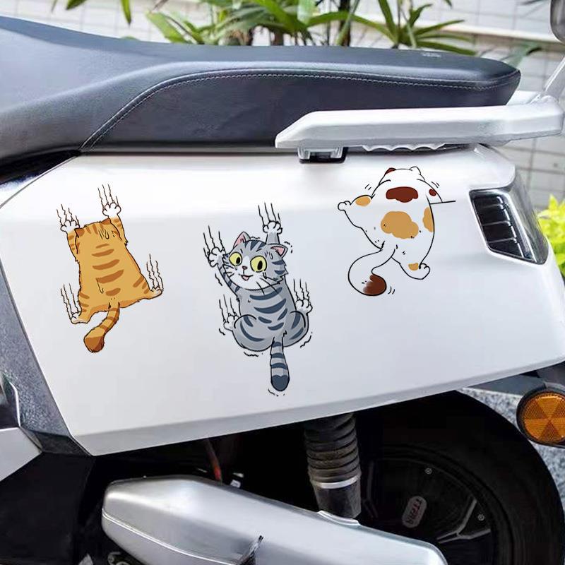 Personalisierte Katzen-Cartoon Auto-Scheibenwischer Abdeckung Aufkleber Set