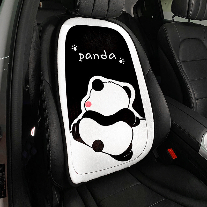 Auto-Sitzkissen Winter Plüsch Süßer Cartoon Panda Sitzbezug