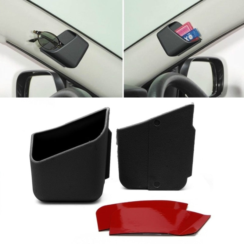 2 Stück Universal Auto-Zubehör Brillen Aufbewahrungsbox Halter Schwarz