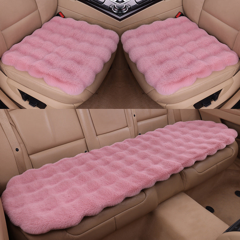 Auto-Sitzkissen Winter Bubble-Samt Kaninchen-Plüsch Dreier-Set ohne Rückenlehne