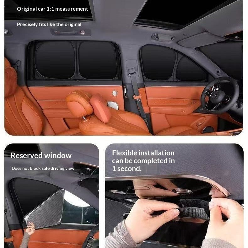 Auto-Sonnenschutz Wärmeisolierender Vorhang - Für Front- und Seitenfenster, Camping Sichtschutz