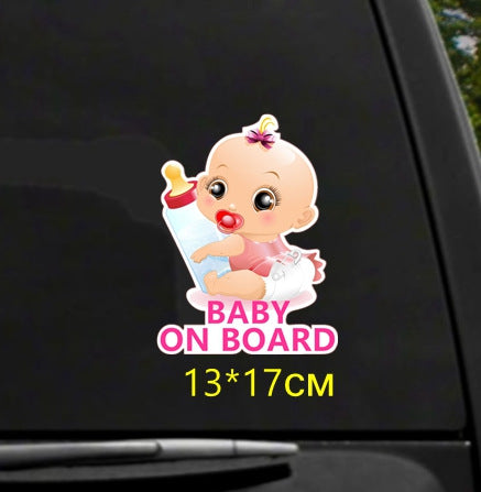Baby an Bord Prinzessin Flasche Auto reflektierender Aufkleber