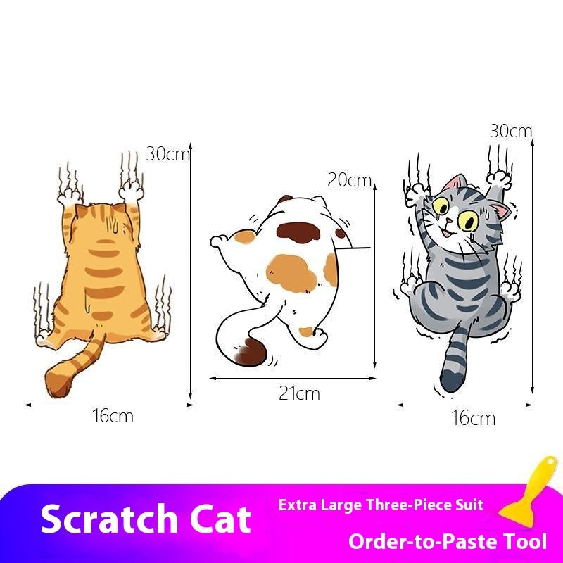 Personalisierte Katzen-Cartoon Auto-Scheibenwischer Abdeckung Aufkleber Set
